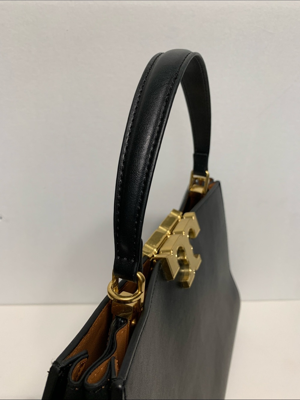Tory Burch Black Leather Satchel with Gold Hardware - Picture 5 of 12